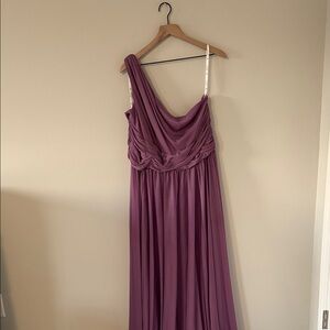 Elegant One-Shoulder Purple Gown
